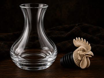 Hand-carved antler cockerel stopper