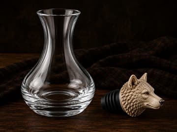 Hand-carved antler wolf stopper
